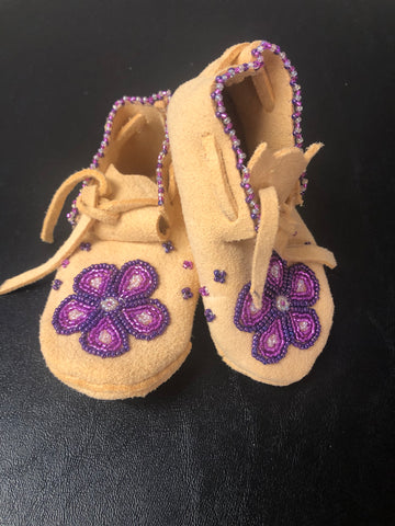 Newborn Floral Deluxe Moccasin